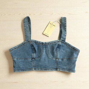 LOVE TRENDS Denim Crop Tank Top Size Medium NEW NWT